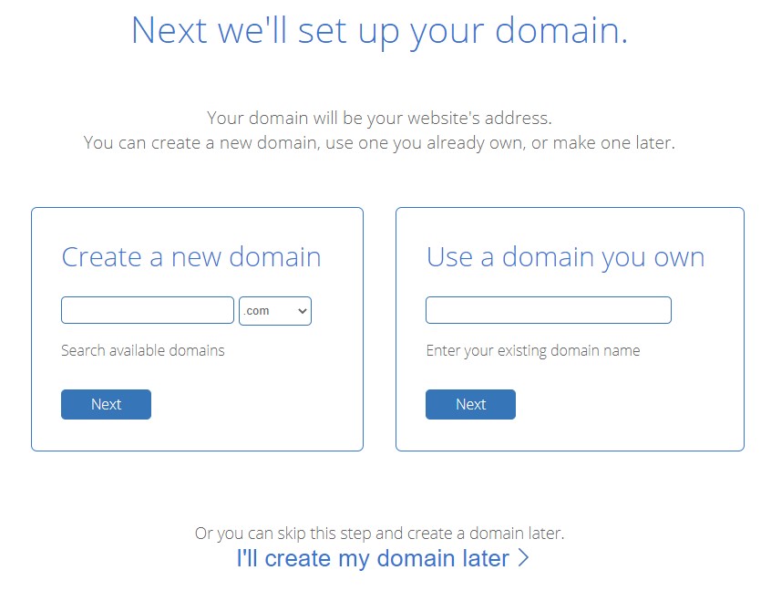 BlueHost domain name setup