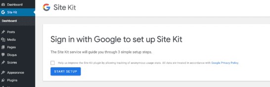Google Site Kit setup