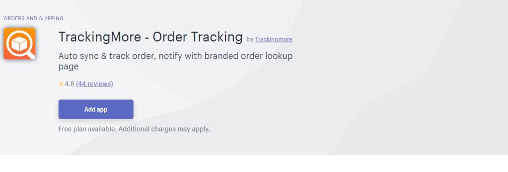 TrackingMore Shopify order tracking app