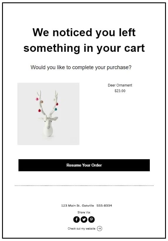 Abandoned cart reminders to trigger attentional bias and increase conversion rate.