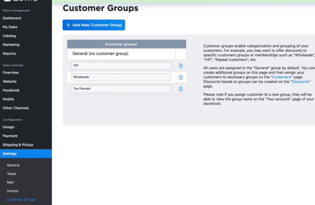 Ecwid customer groups