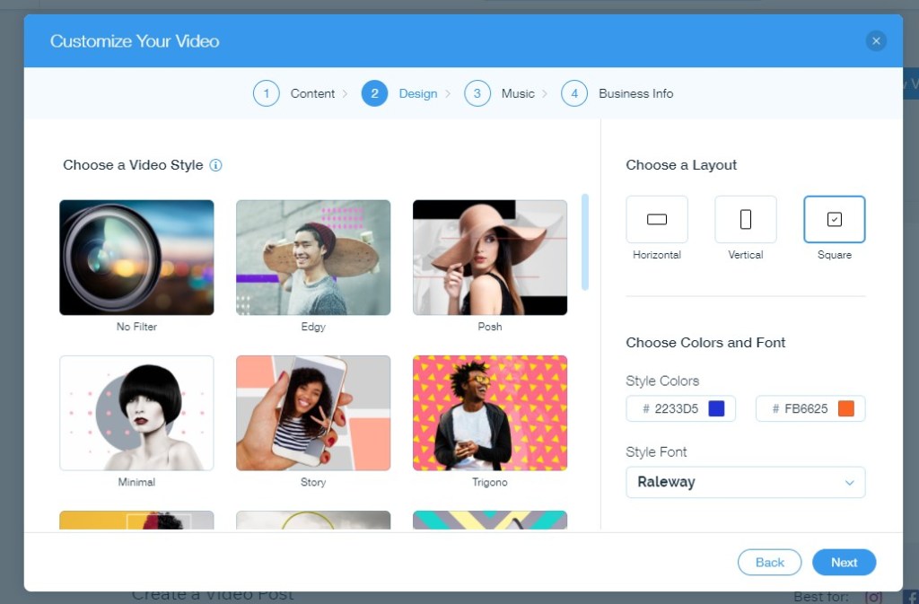 Customizing your video in Wix Video Maker