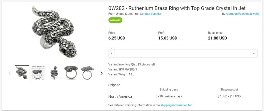Creative jewelry dropshipping product example