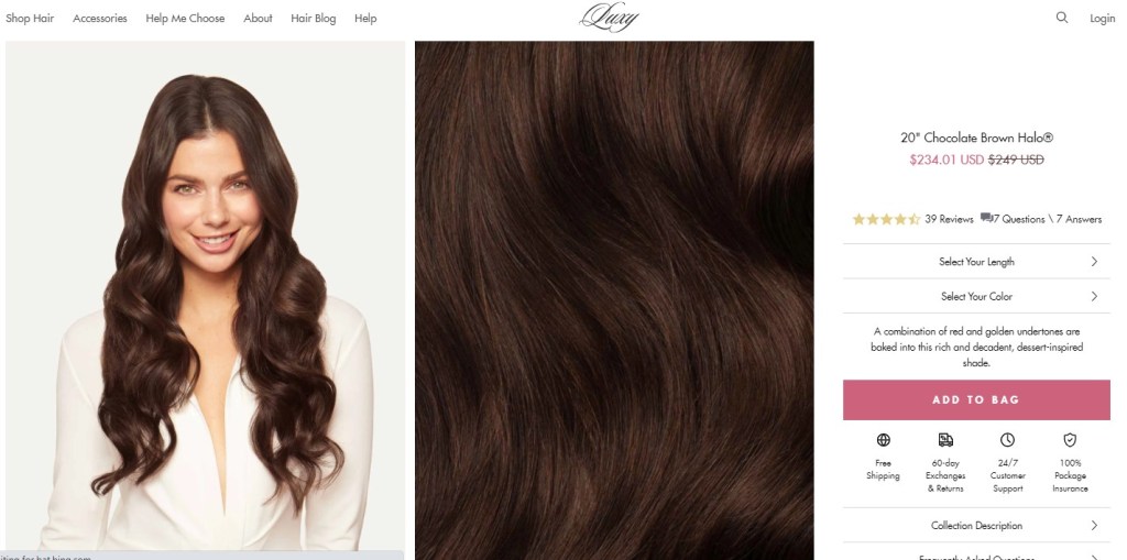 Luxy Hair high-ticket dropshipping store