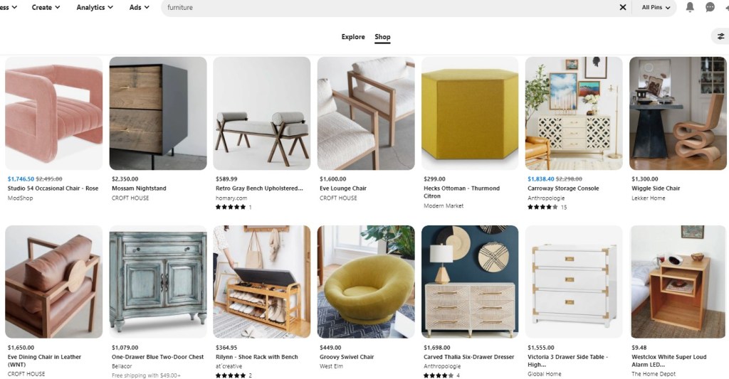 Example Pinterest Pins for high-ticket dropshipping products