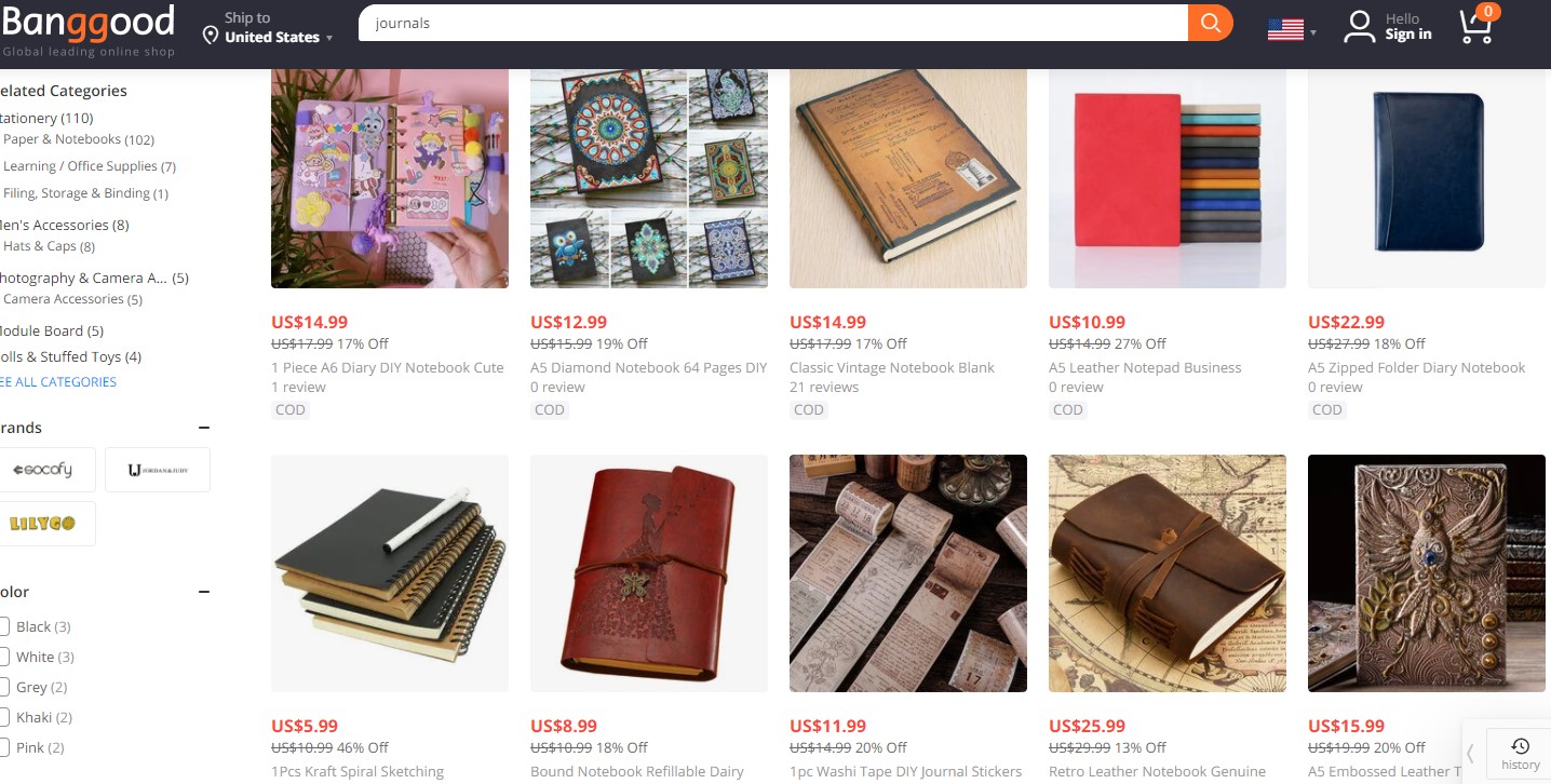 Dropshipping Notebooks/Journals/Planners 10 Suppliers & 8 Product Ideas