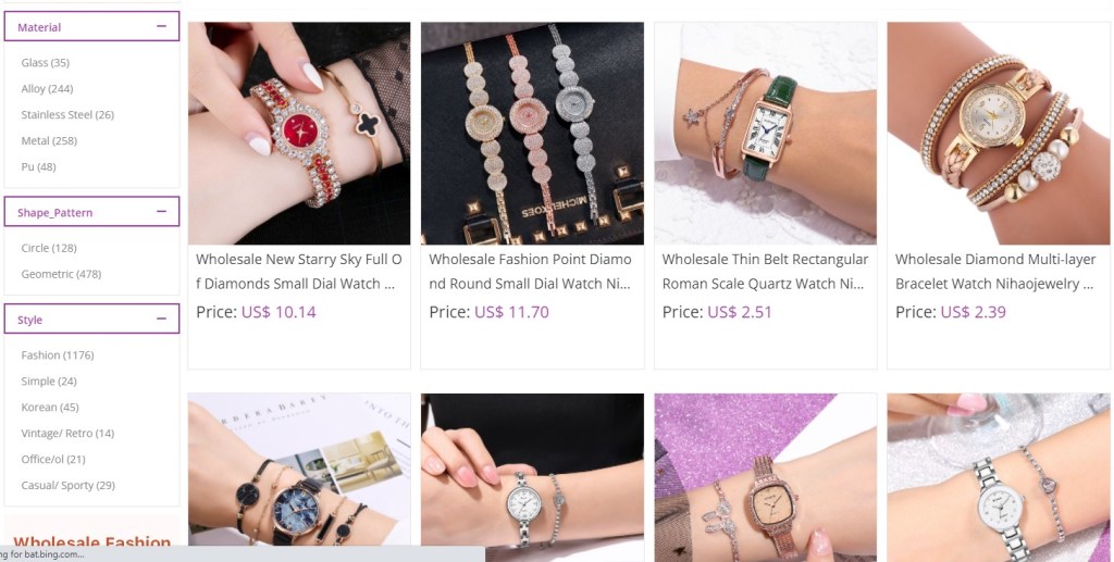 Watches dropshipping products on Nihao Jewelry