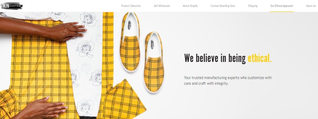 KinCustom ethical & eco-friendly print-on-demand dropshipping company
