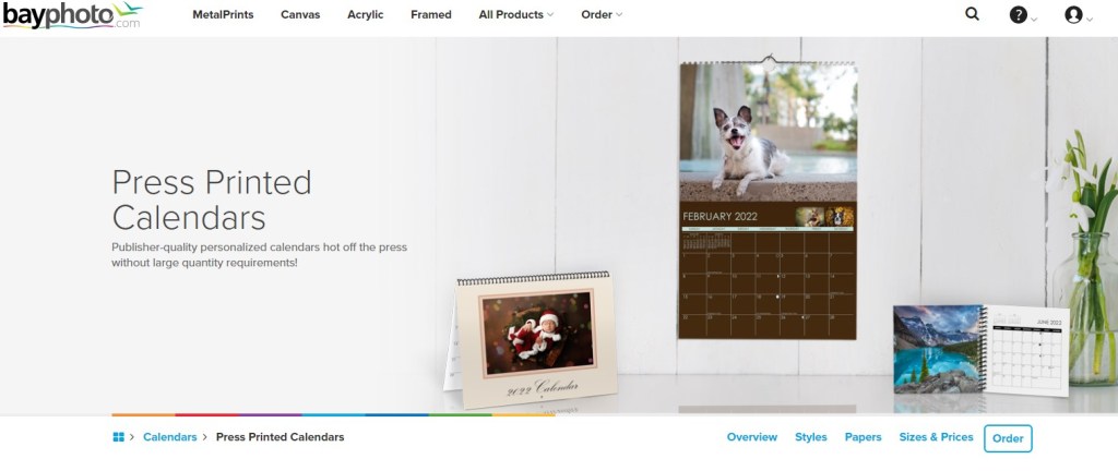 BayPhoto calendar print-on-demand company