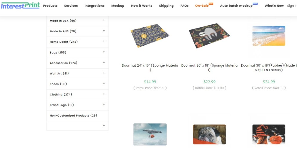 InterestPrint doormat & rug print-on-demand company