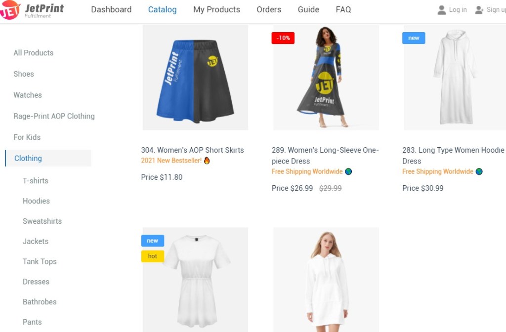 JetPrint skirt & dress print-on-demand company