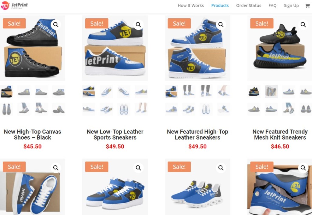 JetPrintApp custom shoe & sneaker print-on-demand company