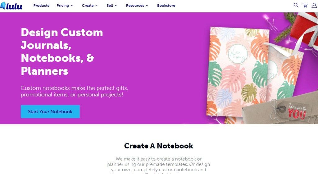 Lulu Direct custom journal, notebook, & planner print-on-demand company