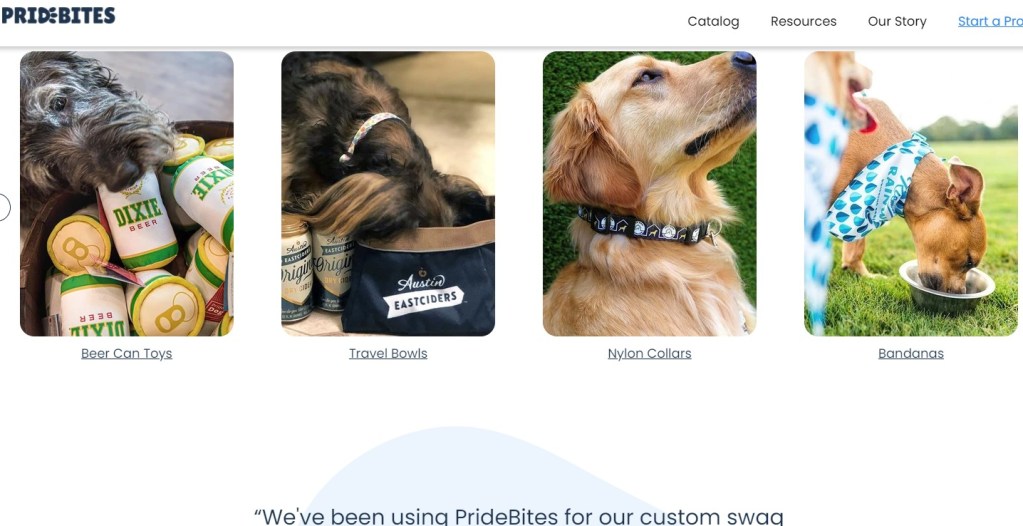 PrideBites pet product & pet clothing print-on-demand company