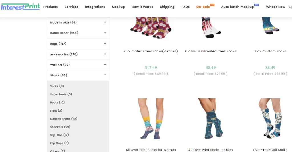 InterestPrint sock & stocking print-on-demand company