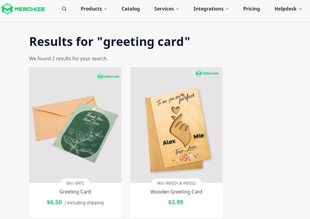 Merchize postcard & greeting card print-on-demand company