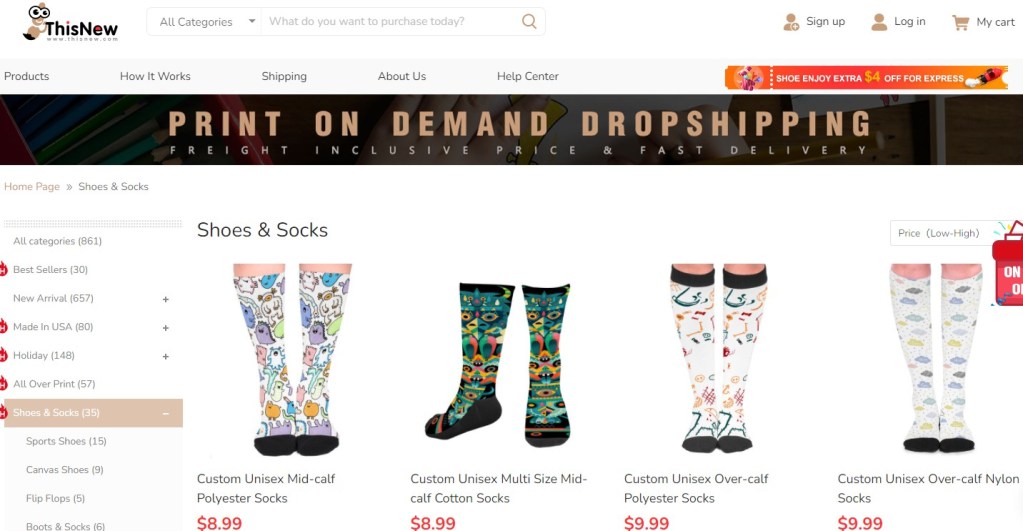 ThisNew sock & stocking print-on-demand company
