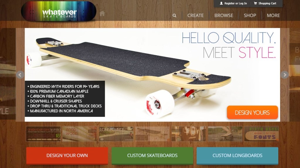 Whatever Skateboards print-on-demand company