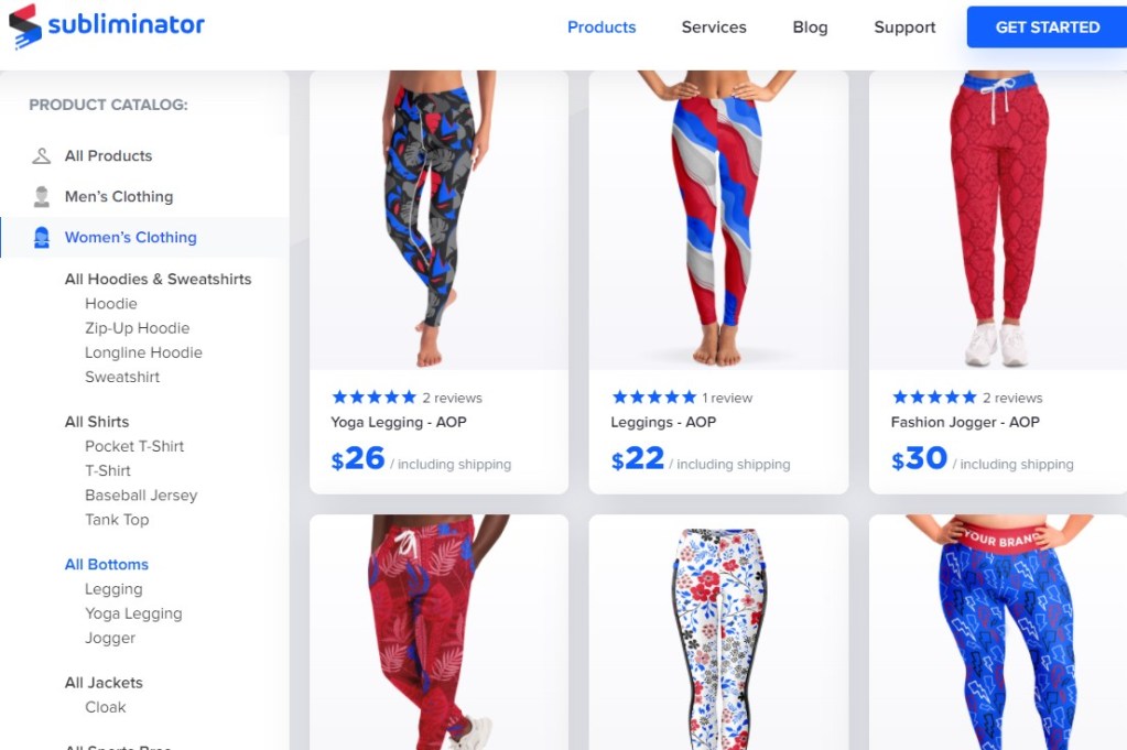 Subliminator yoga pant & legging print-on-demand company