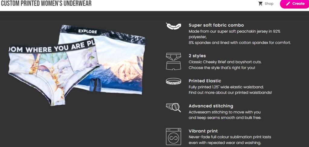 ArtOfWhere underwear & panty print-on-demand company