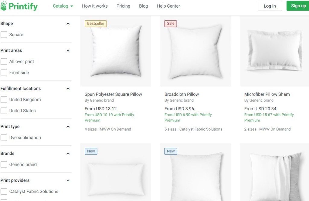Printify pillow & cushion print-on-demand company
