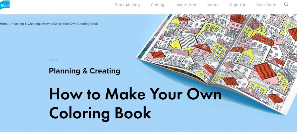 Blurb coloring book print-on-demand company