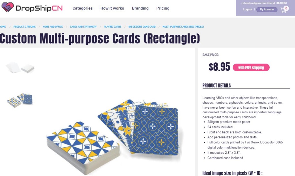 DropshipCN affirmation deck & tarot oracle card print-on-demand company