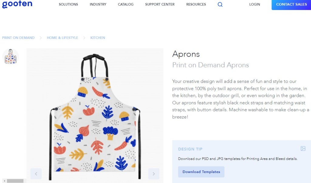 Gooten apron print-on-demand company