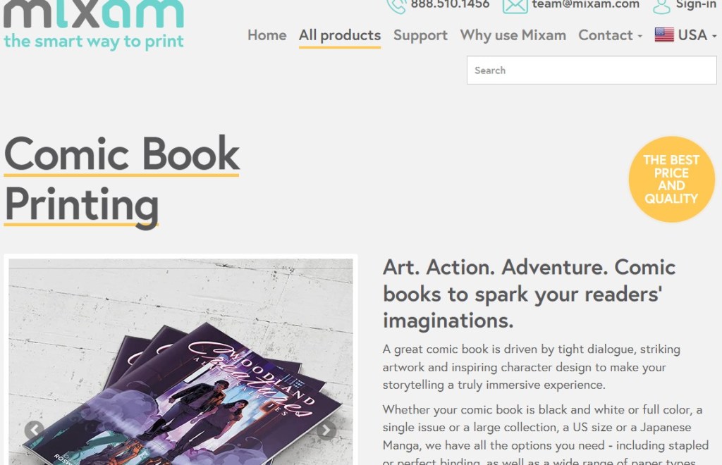 Mixam comic book print-on-demand company