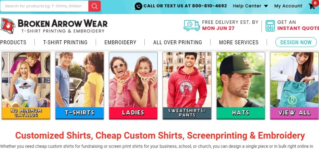BrokenArrowWear one of the cheapest online custom t-shirt printing companies