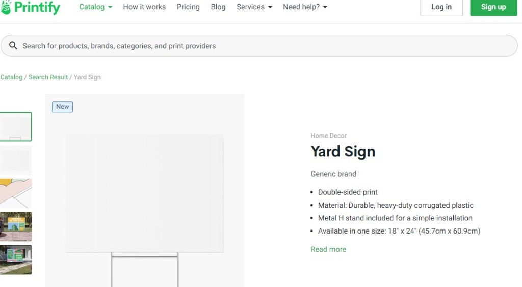Printify yard sign print-on-demand company