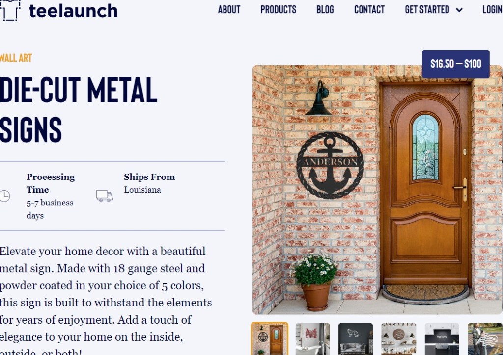 TeeLaunch metal & yard sign print-on-demand company