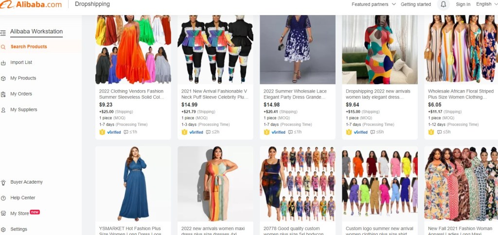 Alibaba curvy & plus-size fashion clothing dropshipping supplier