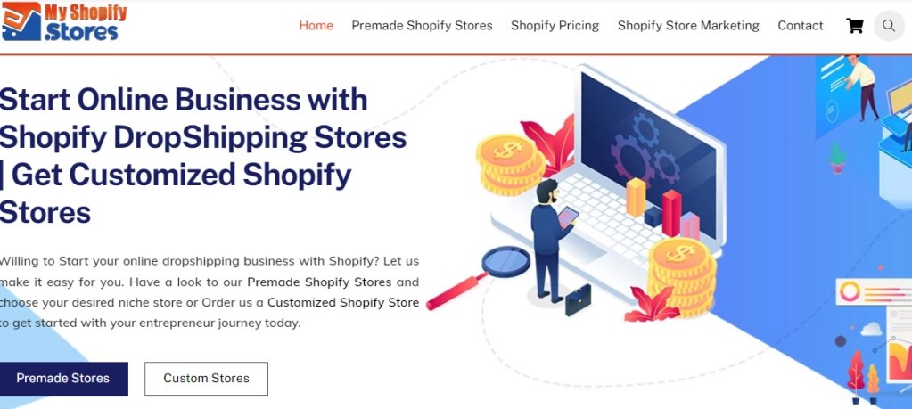 MyShopifyStores prebuilt Shopify dropshipping stores for sale