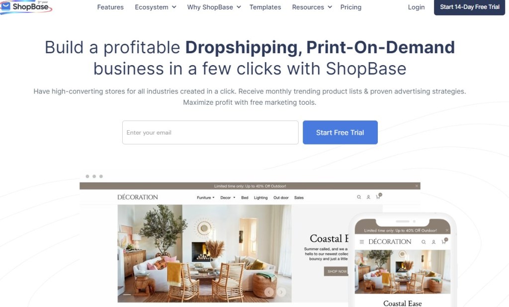 ShopBase one of the easiest platforms to start dropshipping for beginners