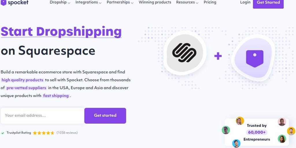 Spocket Squarespace dropshipping extension & supplier