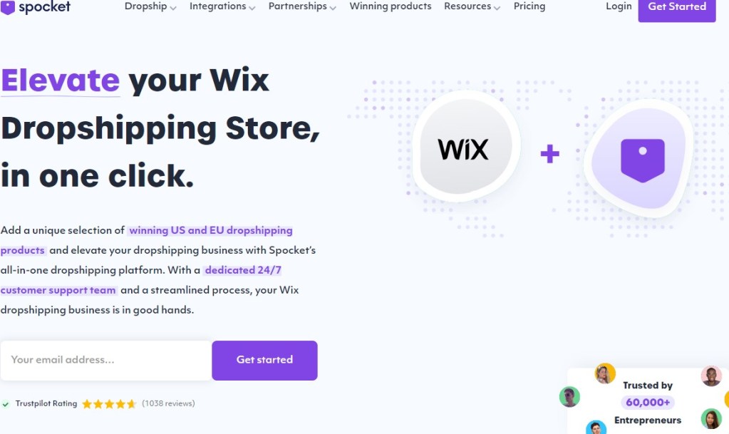 Spocket Wix dropshipping app & supplier