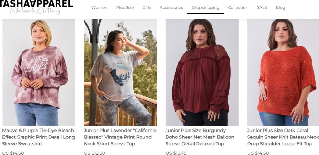 Tasha Apparel curvy & plus-size fashion clothing dropshipping supplier