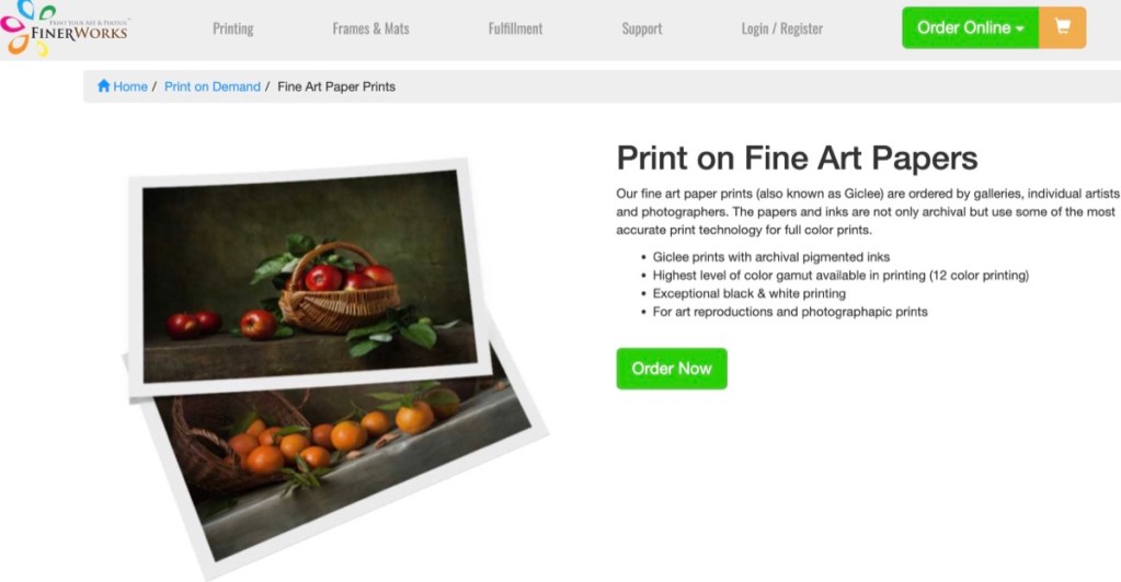 FinerWorks custom giclée fine art printing company & service