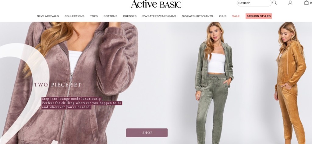 Active Basic women's boutique fashion clothing wholesale supplier
