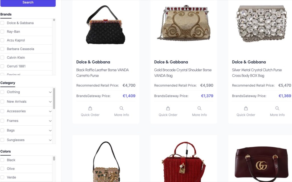 BrandsGateway luxury handbag & brand designer purse wholesale supplier