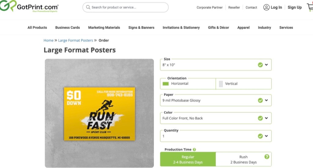 GotPrint cheap online custom poster printing service & company