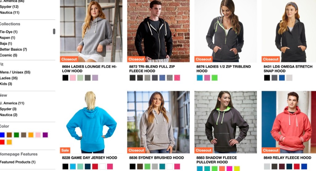 J America Blanks plain hoodie & sweatshirt bulk wholesale supplier