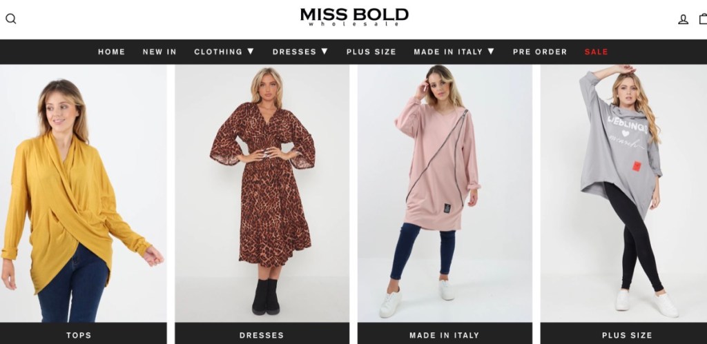 Miss Bold boutique fashion clothing wholesale supplier with no seller's permit required
