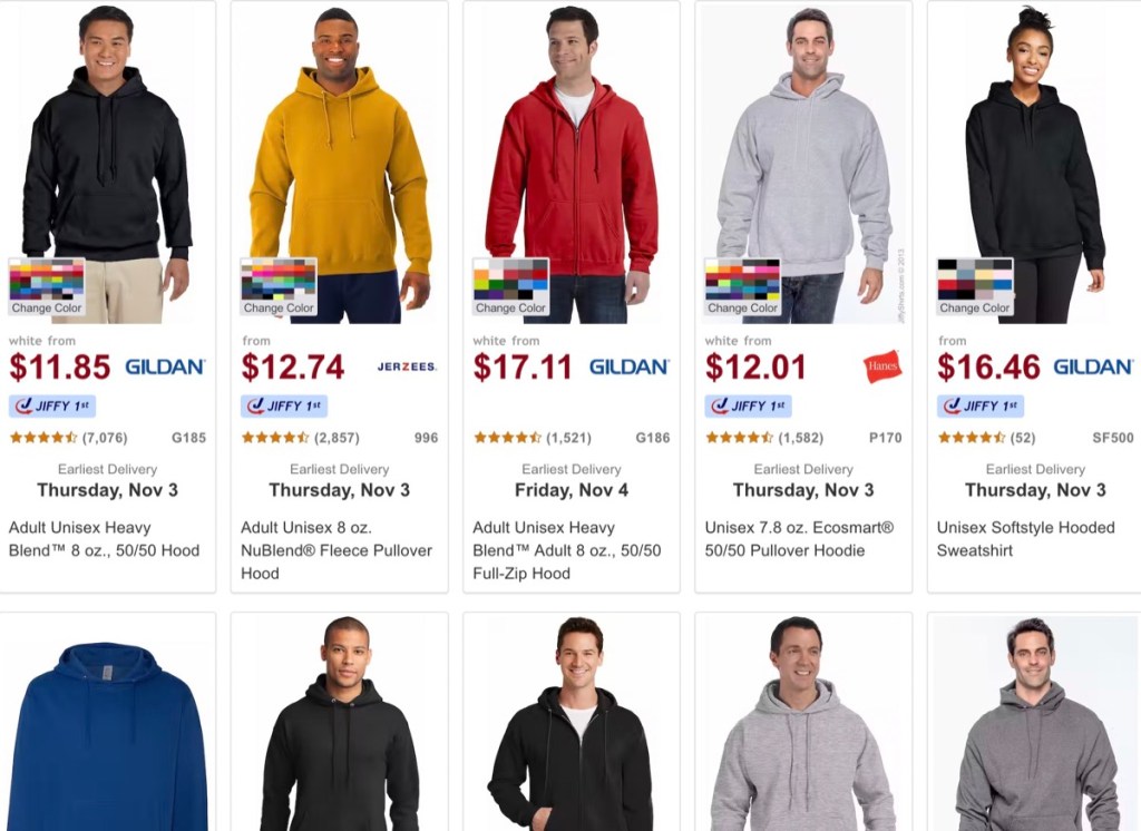 JiffyShirts cheap bulk blank hoodie & sweatshirt wholesale supplier