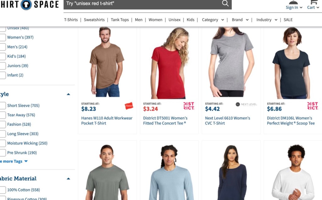 ShirtSpace wholesale blank t-shirt supplier