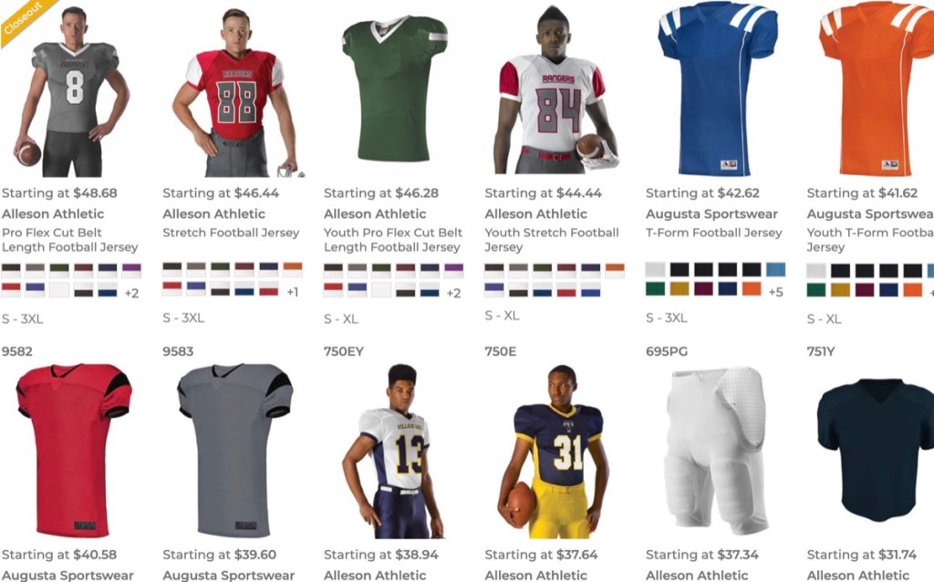 S&S Activewear wholesale blank football jersey supplier