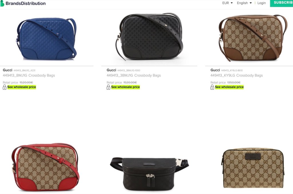 BrandsDistribution wholesale authentic Gucci bags & purses supplier