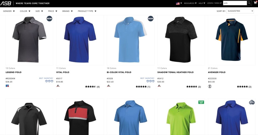 Augusta Sportswear wholesale blank polo shirt supplier