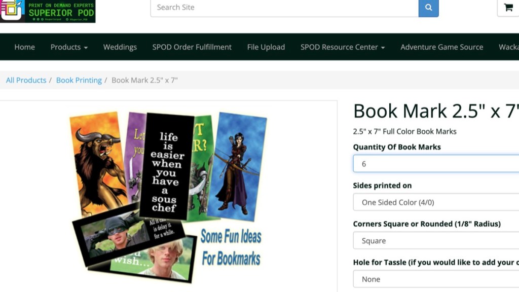 Superior POD custom bookmark print-on-demand company